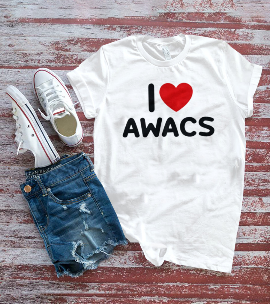 I Love AWACS Heart Symbol Enthusiast Recognition T-Shirt
