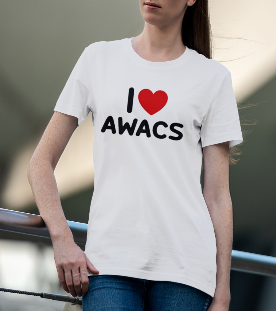 I Love AWACS Heart Symbol Enthusiast Recognition T-Shirt