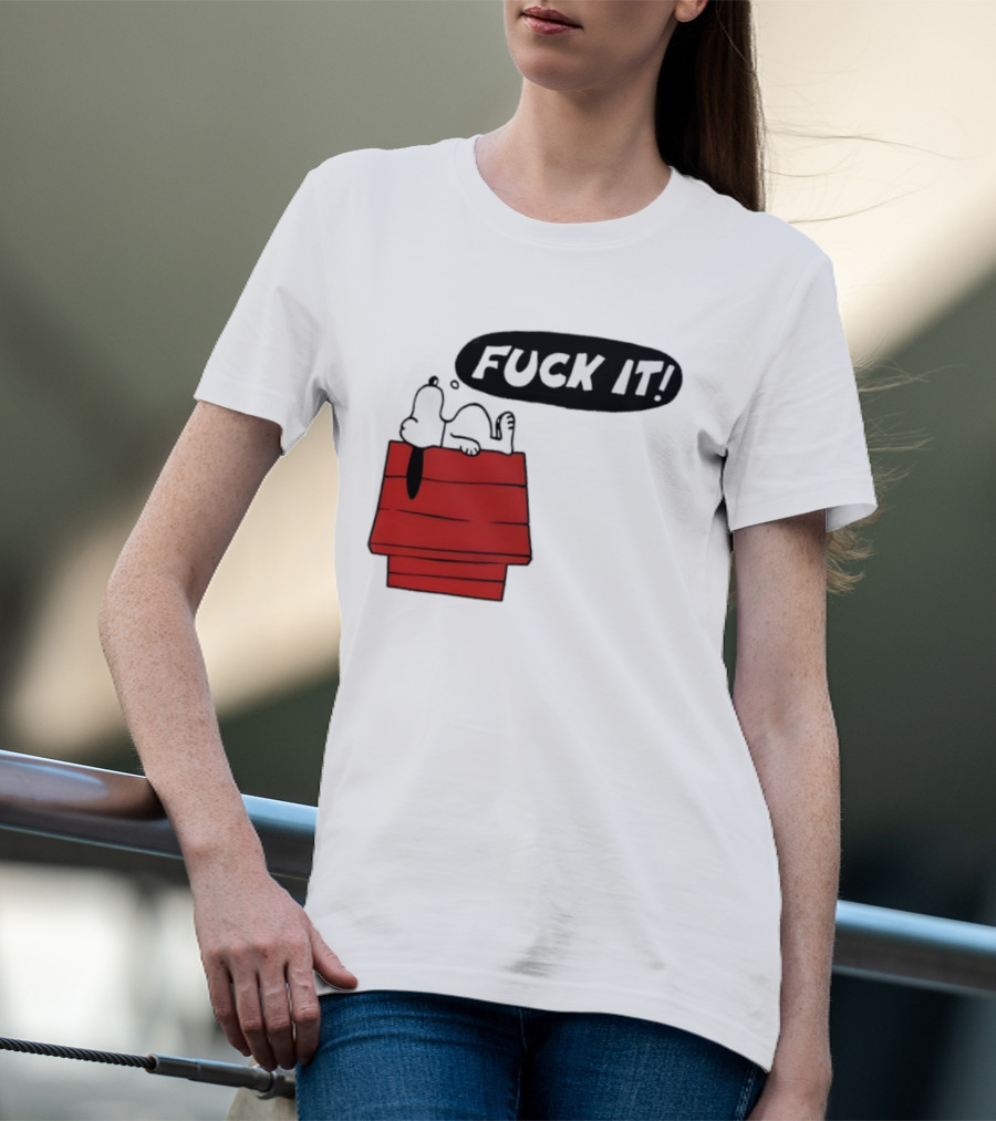 Snoopy Fuck It Relaxing On Doghouse Peanuts Humor T-Shirt