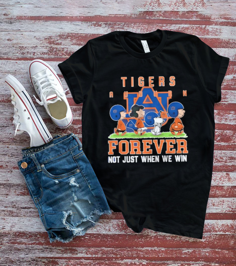 Auburn Tigers Peanuts Characters Forever Not Just When We Win T-Shirt