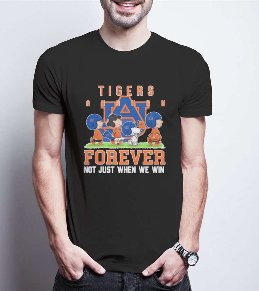 Auburn Tigers Peanuts Characters Forever Not Just When We Win T-Shirt