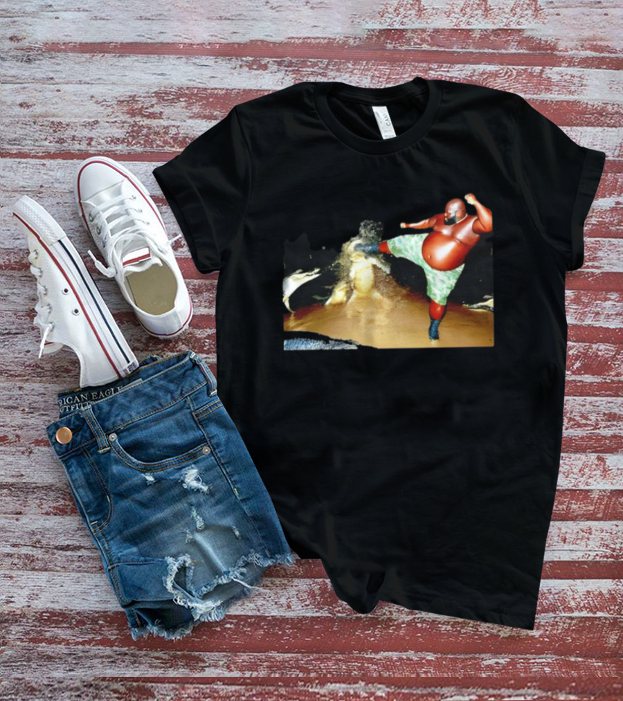 Black Guy Kicking Crocodile T-Shirt
