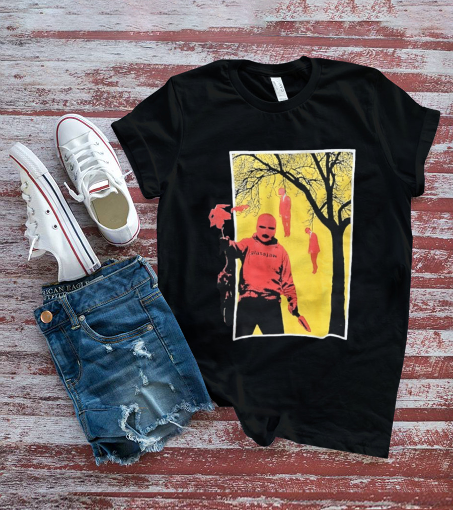 Glassjaw Save Plant A Tree Red Masked Figure With Hanging Figures And Tree T-Shirt