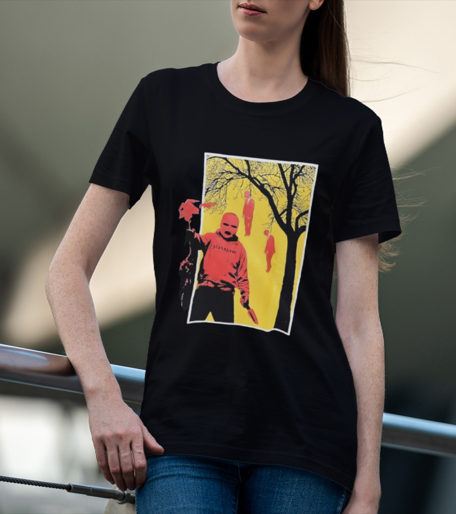 Glassjaw Save Plant A Tree Red Masked Figure With Hanging Figures And Tree T-Shirt