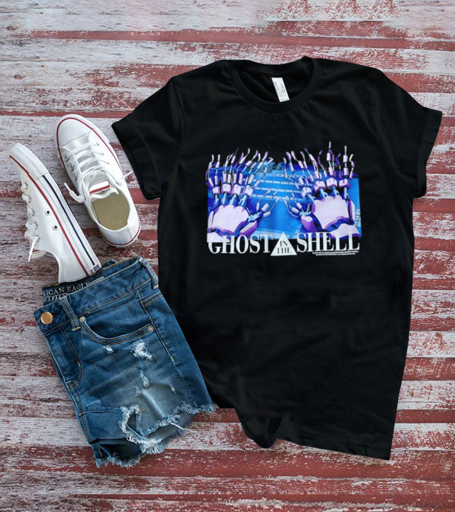 Holographic Robotic Hands Ghost In The Shell 1999 Cyber Tech T-Shirt