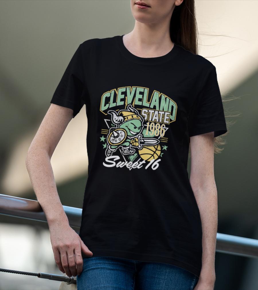 Cleveland State 1986 Sweet 16 Vikings Basketball T-Shirt