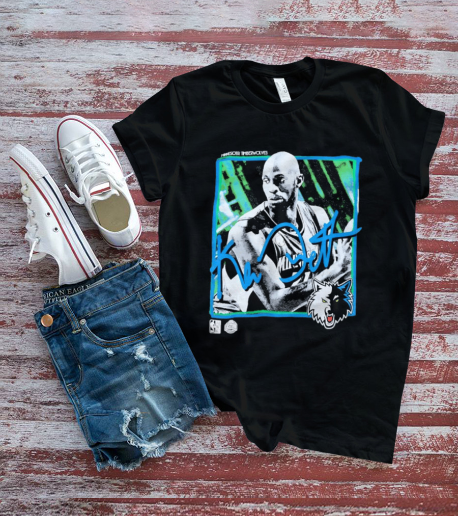 Kevin Garnett Minnesota Timberwolves NBA Basketball Icon Blue Green T-Shirt