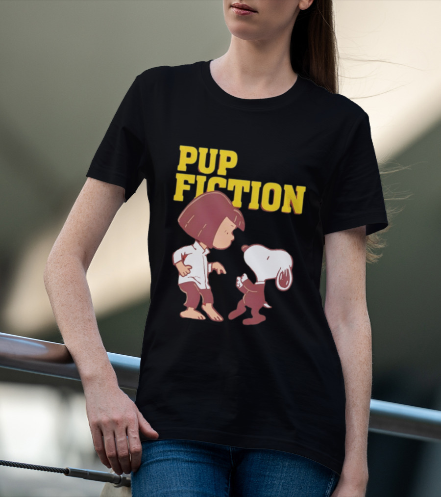 Lucy And Snoopy Pup Fiction Mashup Peanuts Characters T-Shirt