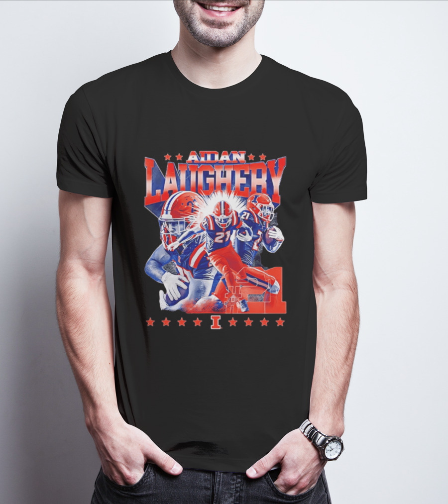 Aidan Laughery Illinois Football NCAA Player 21 Collage T-Shirt
