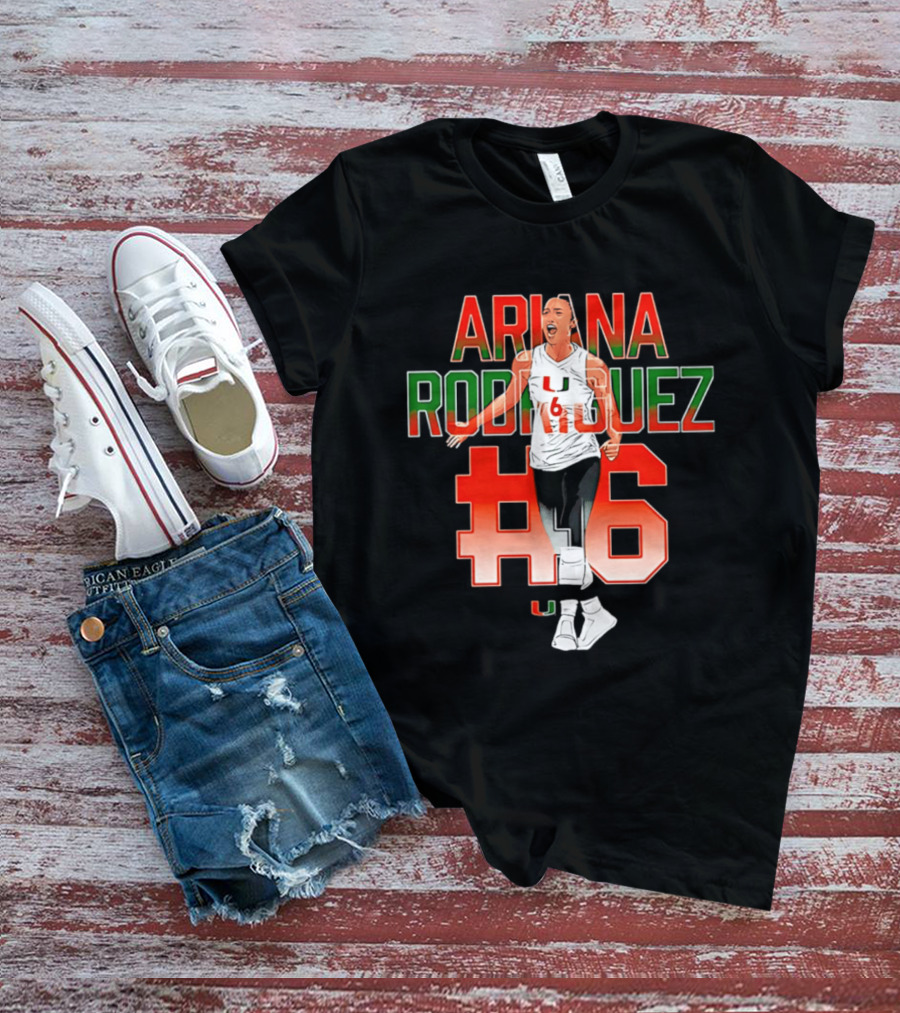 Ariana Rodriguez Miami Volleyball Legends Caricature NCAA #6 T-Shirt