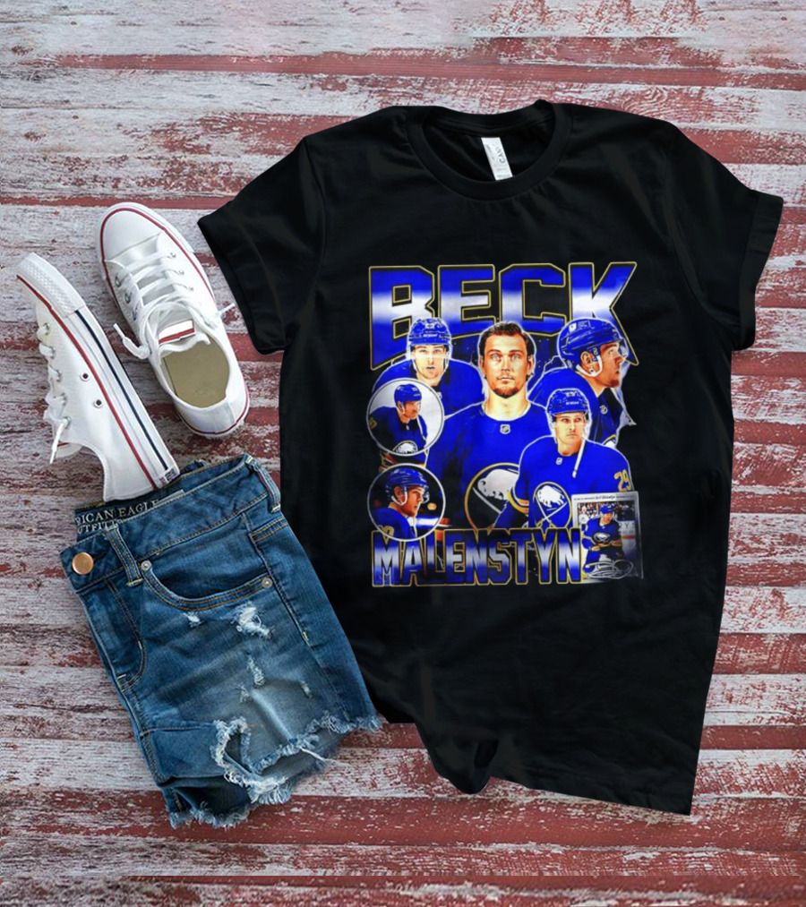 Beck Malenstyn Buffalo Sabres NHL Hockey Player Collage T-Shirt