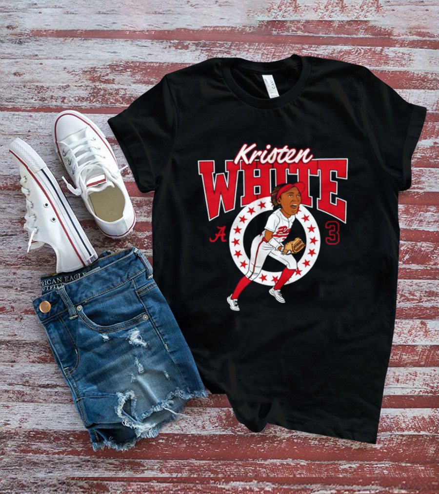 Kristen White Alabama Softball Legends Number 3 Player Collage T-Shirt