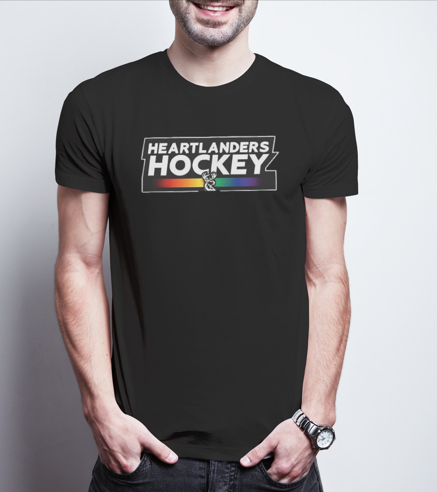 Heartlanders Hockey Rainbow Antler Pride T-Shirt