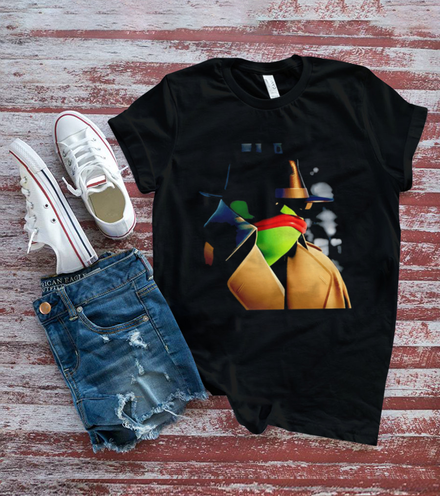 Pepe The Frog Detective Trench Coat Cigarette Doodles T-Shirt