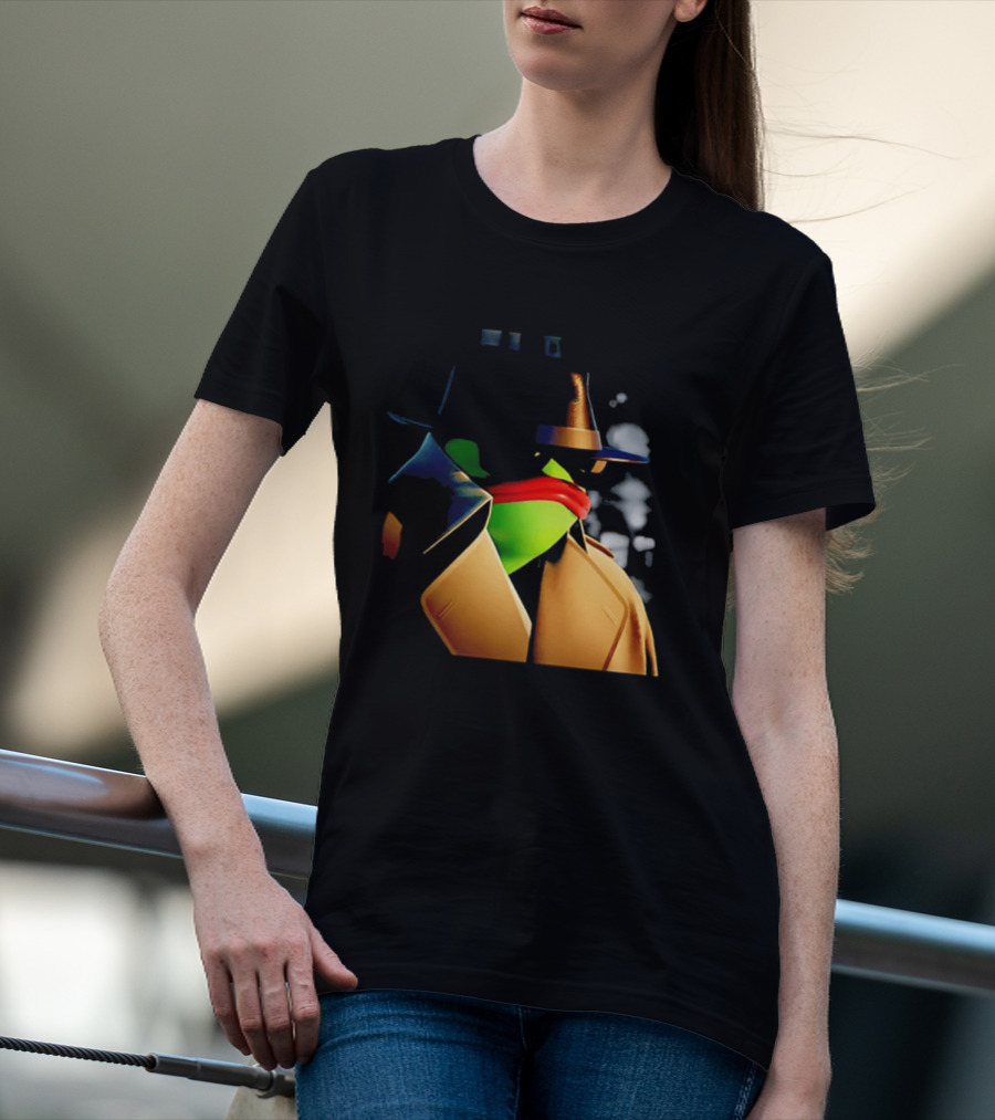 Pepe The Frog Detective Trench Coat Cigarette Doodles T-Shirt