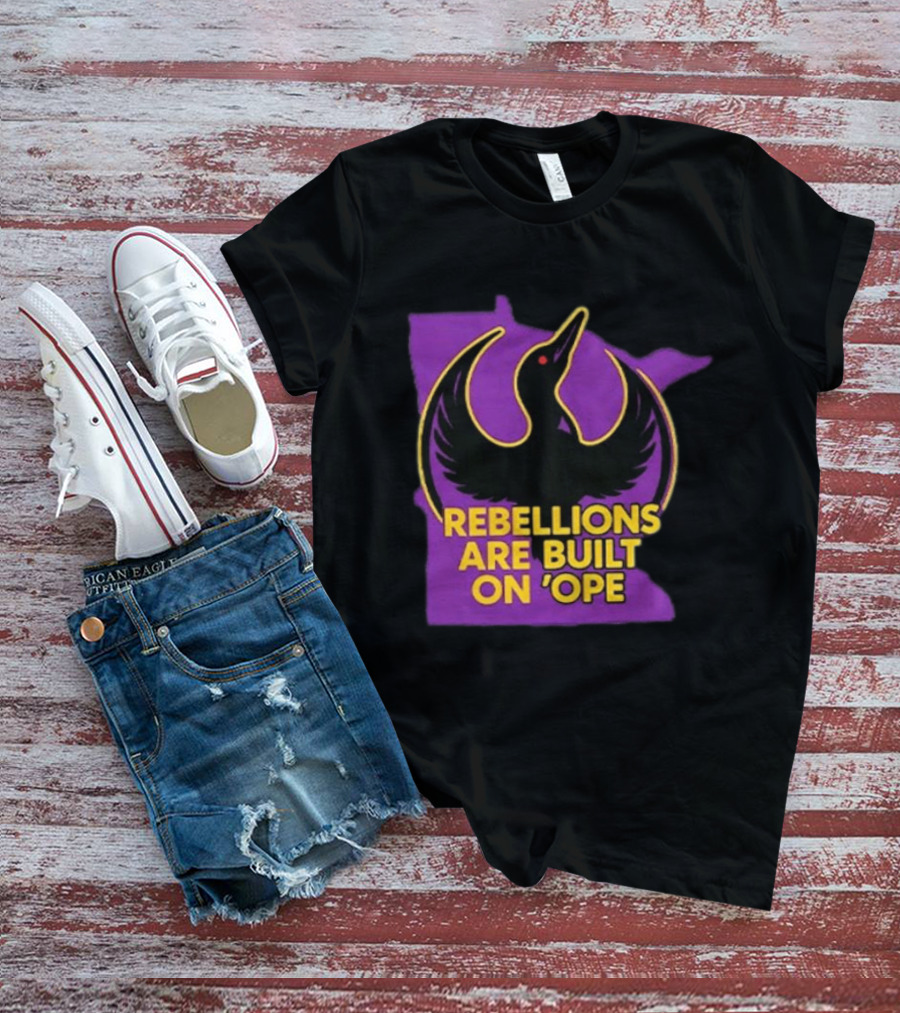 Rebellions Are Built On 'Ope Minnesota Purple Map Black Bird T-Shirt