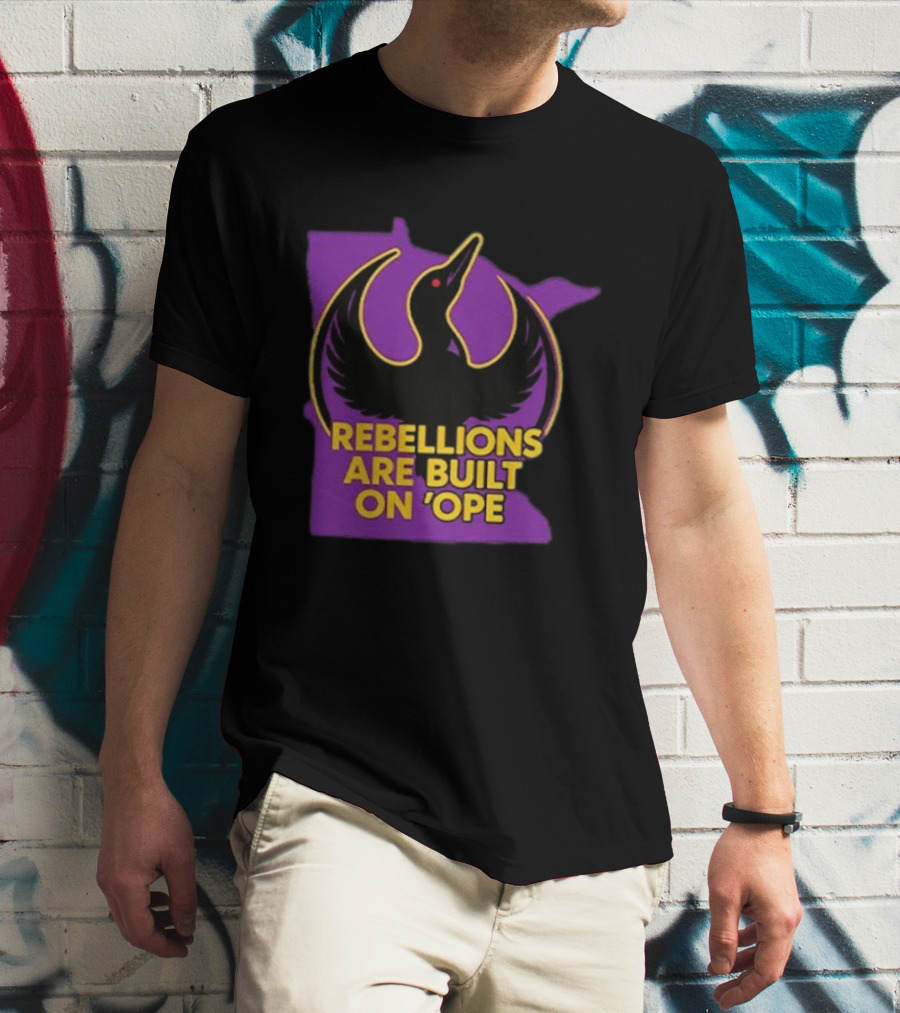 Rebellions Are Built On 'Ope Minnesota Purple Map Black Bird T-Shirt