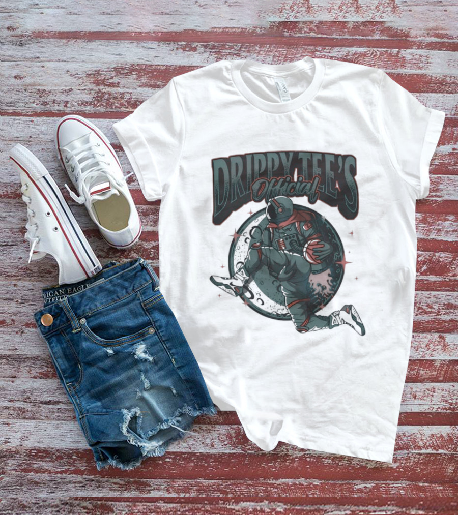 Drippy Tee's Official Astronaut Playing Basketball Sky Is The Limit Keep Your Head Up T-Shirt