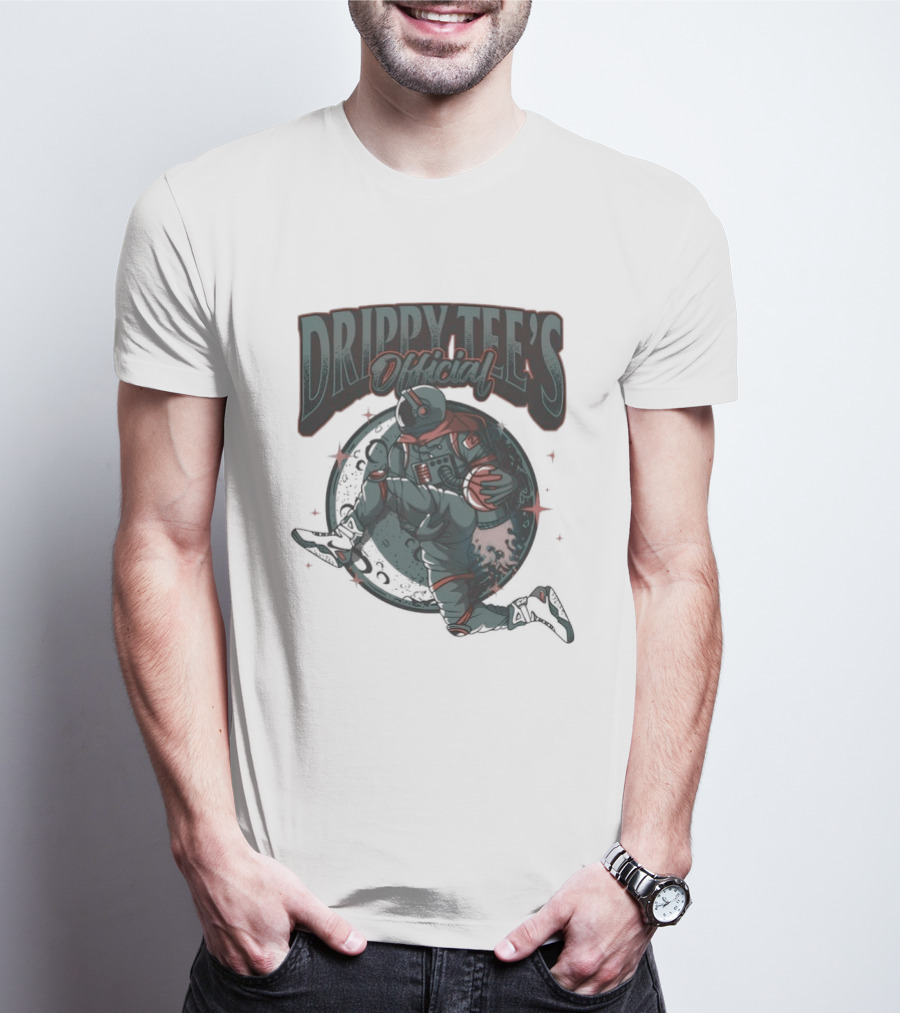 Drippy Tee's Official Astronaut Playing Basketball Sky Is The Limit Keep Your Head Up T-Shirt
