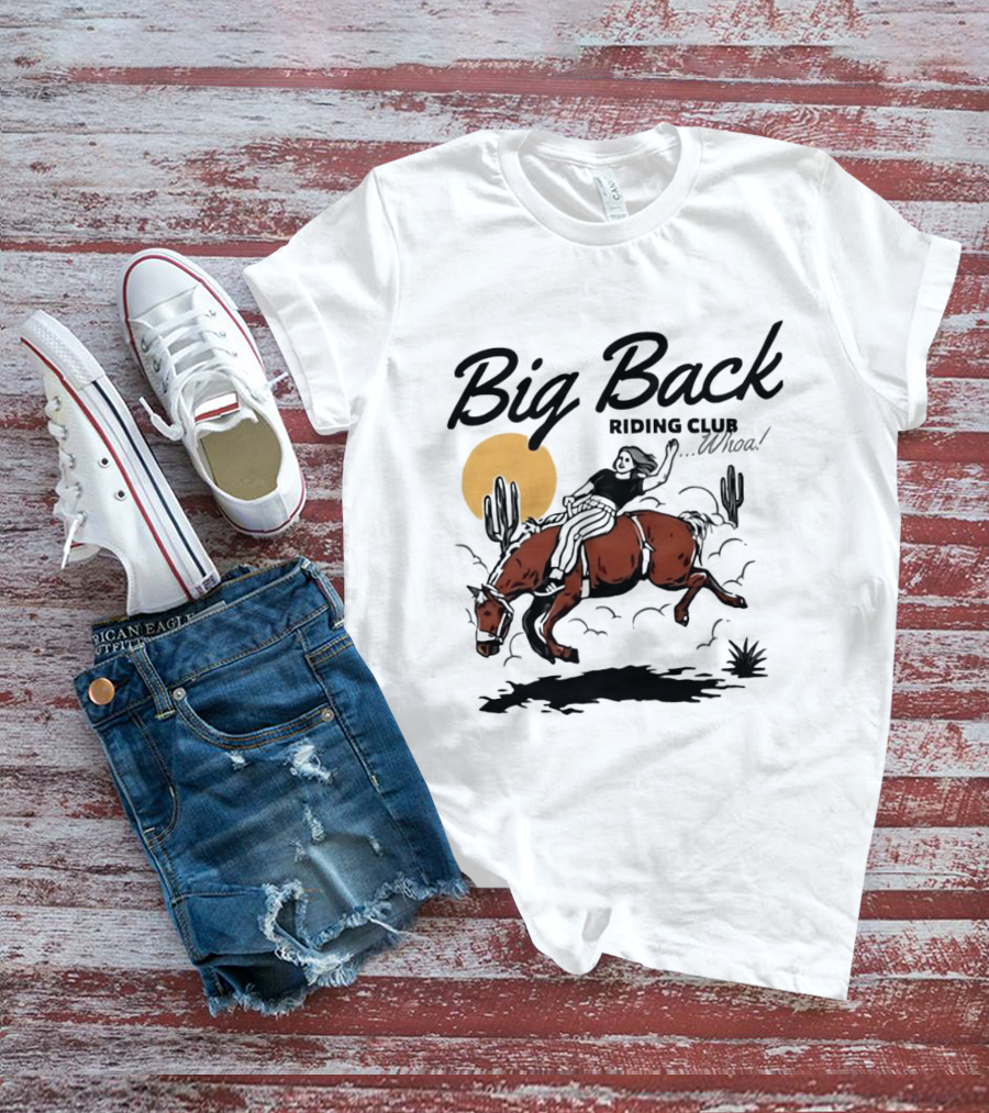 Big Back Riding Club Whoa Western Desert Scene T-Shirt