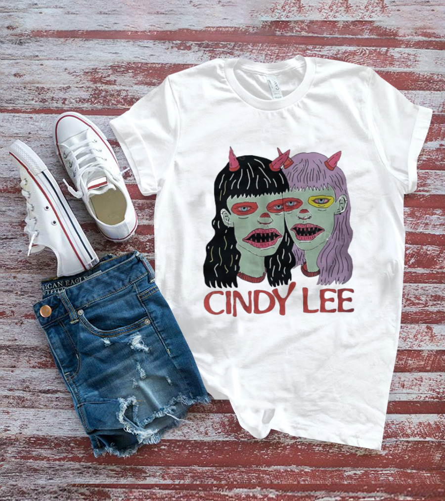 Cindy Lee Two Face Horned Creature Horror T-Shirt