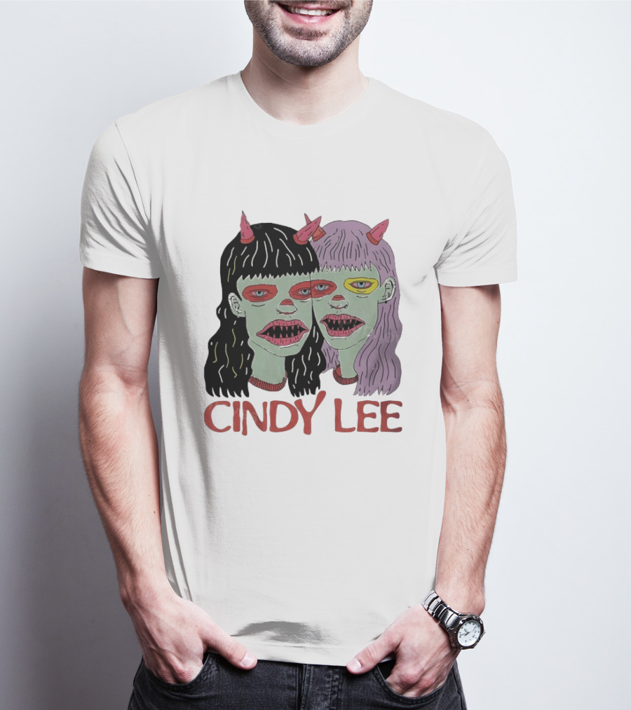 Cindy Lee Two Face Horned Creature Horror T-Shirt