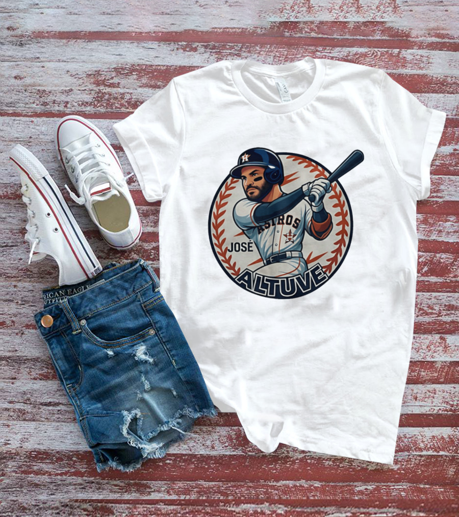 Houston Astros José Altuve Baseball Caricature T-Shirt