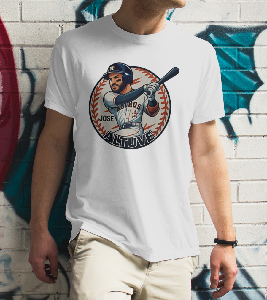 Houston Astros José Altuve Baseball Caricature T-Shirt