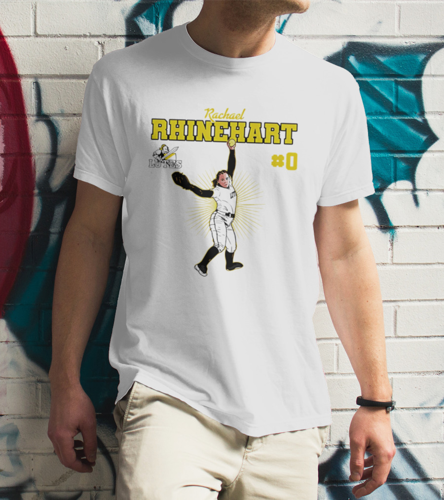 Rachael Rhinehart PLU Lutes Softball #0 Caricature T-Shirt