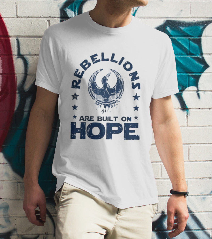 Rebellions Are Built On Hope Blue Distressed Star Wars Rebel Alliance T-Shirt