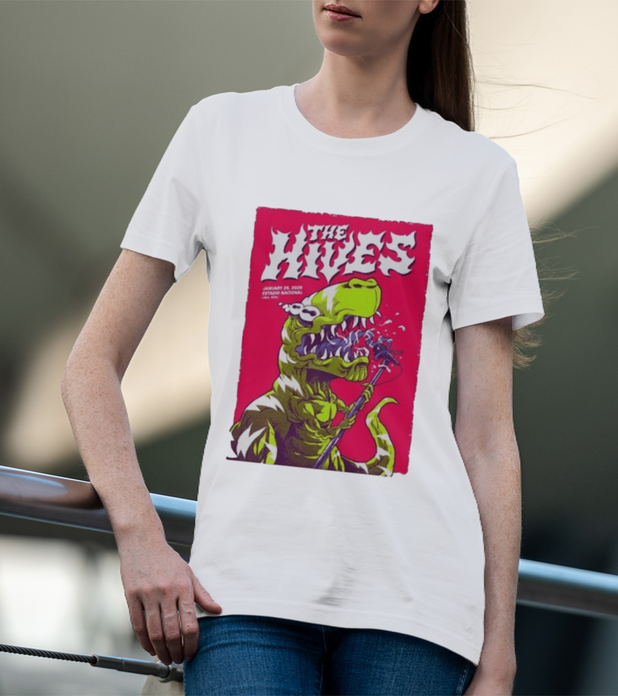The Hives Live In Lima Peru January 25 2026 Estadio Nacional Dinosaur T-Shirt