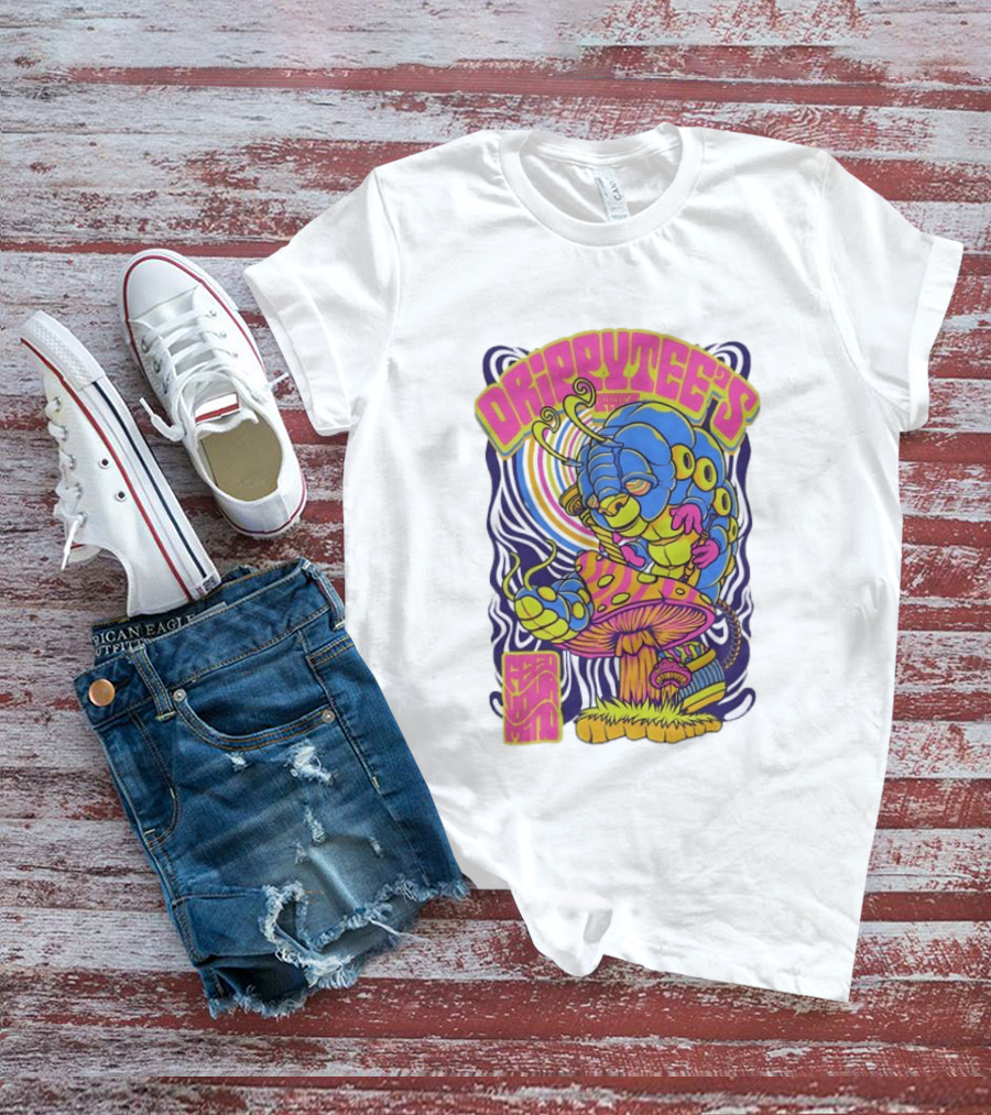 Drippytee's Psychedelic Caterpillar Mushroom Feed Your Mind T-Shirt