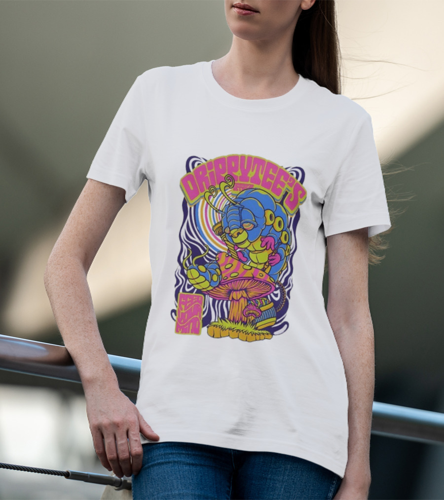 Drippytee's Psychedelic Caterpillar Mushroom Feed Your Mind T-Shirt
