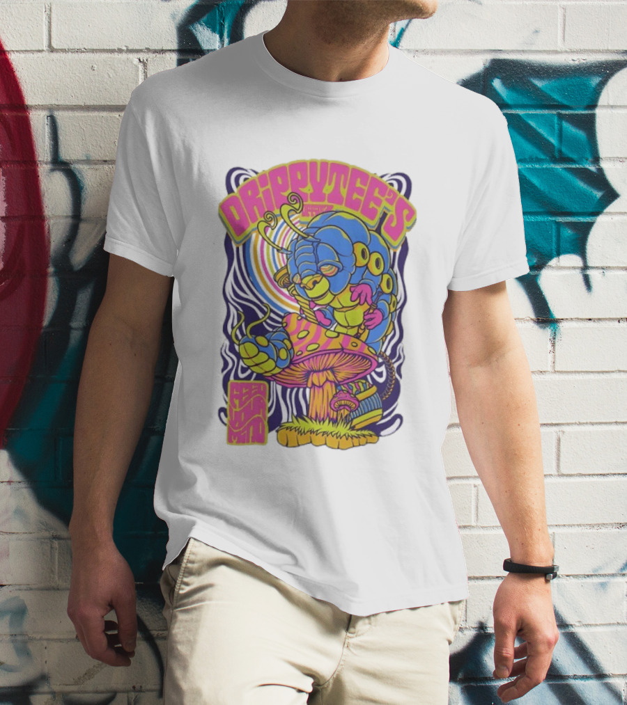 Drippytee's Psychedelic Caterpillar Mushroom Feed Your Mind T-Shirt