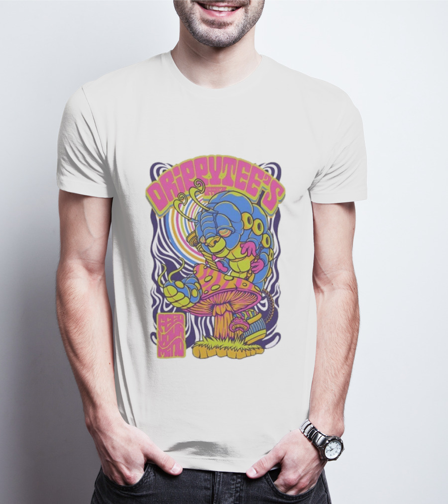 Drippytee's Psychedelic Caterpillar Mushroom Feed Your Mind T-Shirt