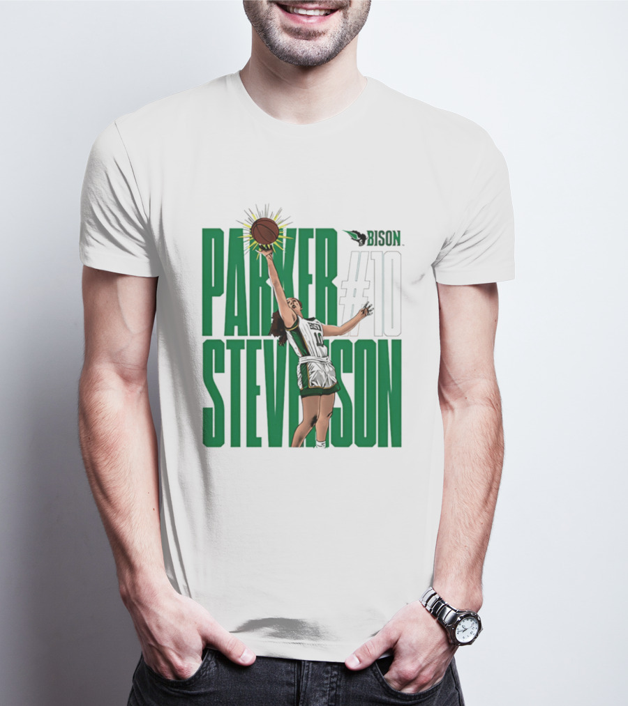 Parker Stevenson OKBU Bison #10 Basketball NCAA Caricature T-Shirt