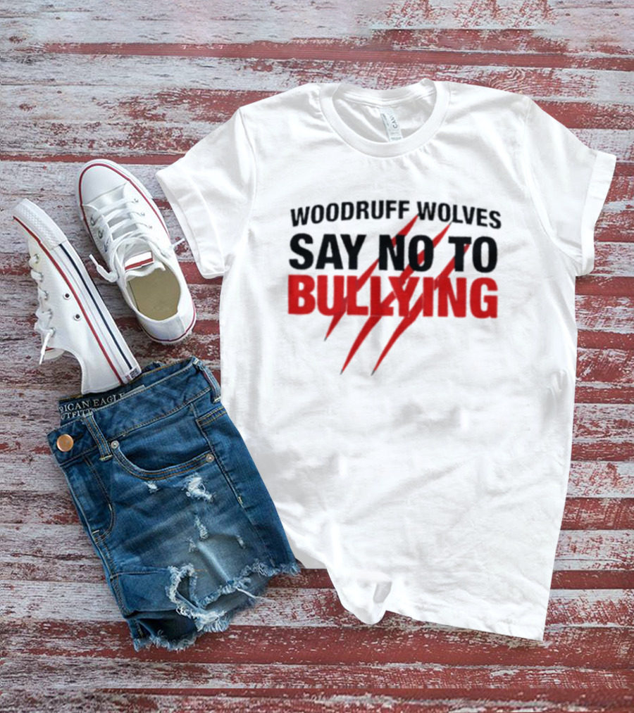 Woodruff Wolves Anti Bullying Campaign With Claw Marks T-Shirt