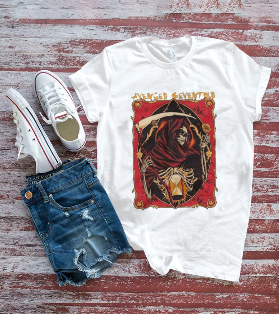 Avenged Sevenfold Skeleton Hourglass Scythe T-Shirt