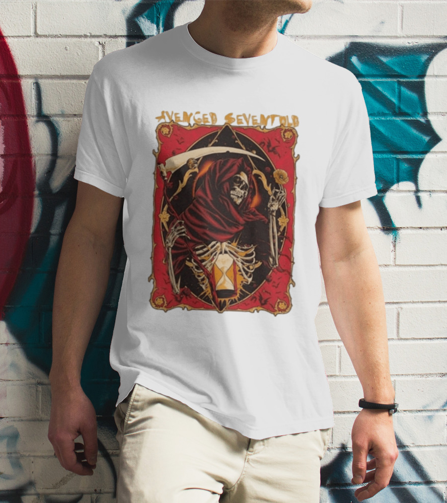 Avenged Sevenfold Skeleton Hourglass Scythe T-Shirt