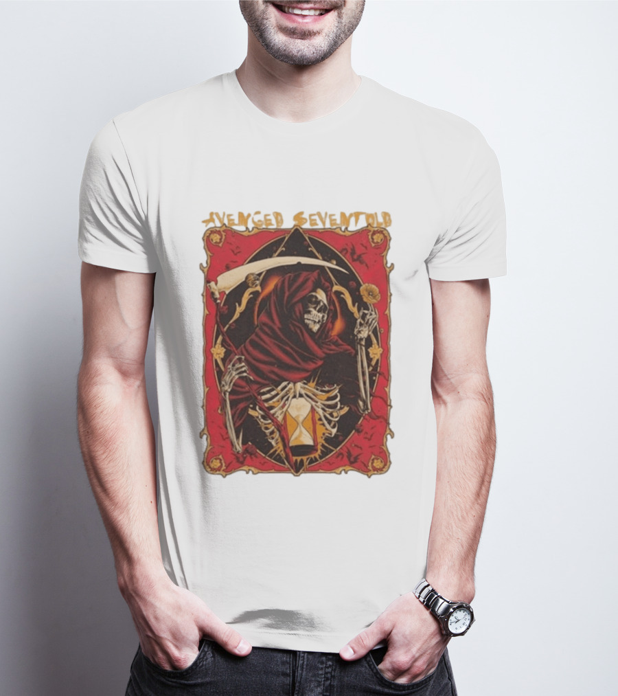 Avenged Sevenfold Skeleton Hourglass Scythe T-Shirt
