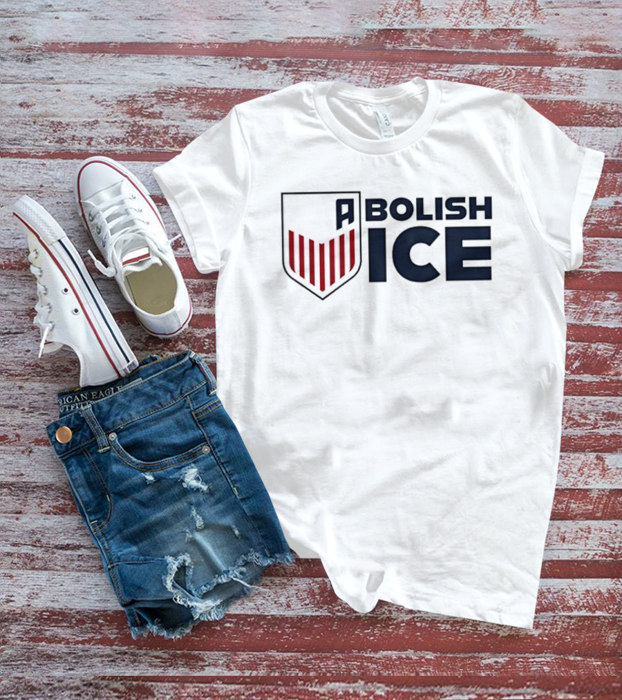 Abolish Ice Shield Red Stripes T-Shirt