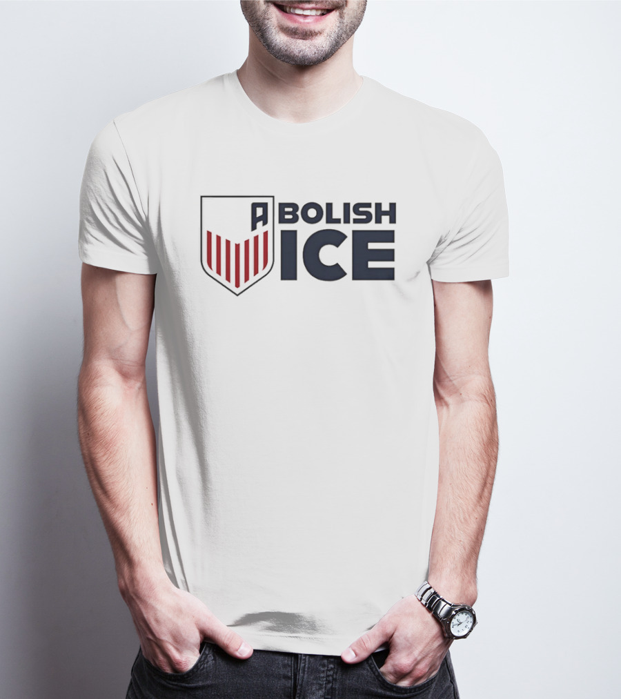 Abolish Ice Shield Red Stripes T-Shirt