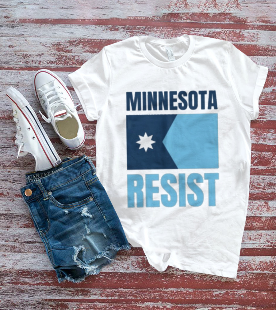 MINNESOTA RESIST Star Flag Blue Rectangle T-Shirt