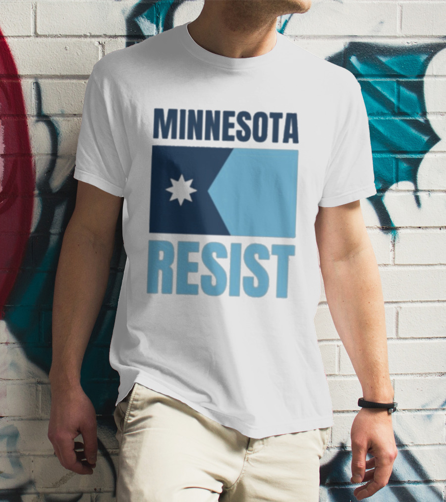 MINNESOTA RESIST Star Flag Blue Rectangle T-Shirt