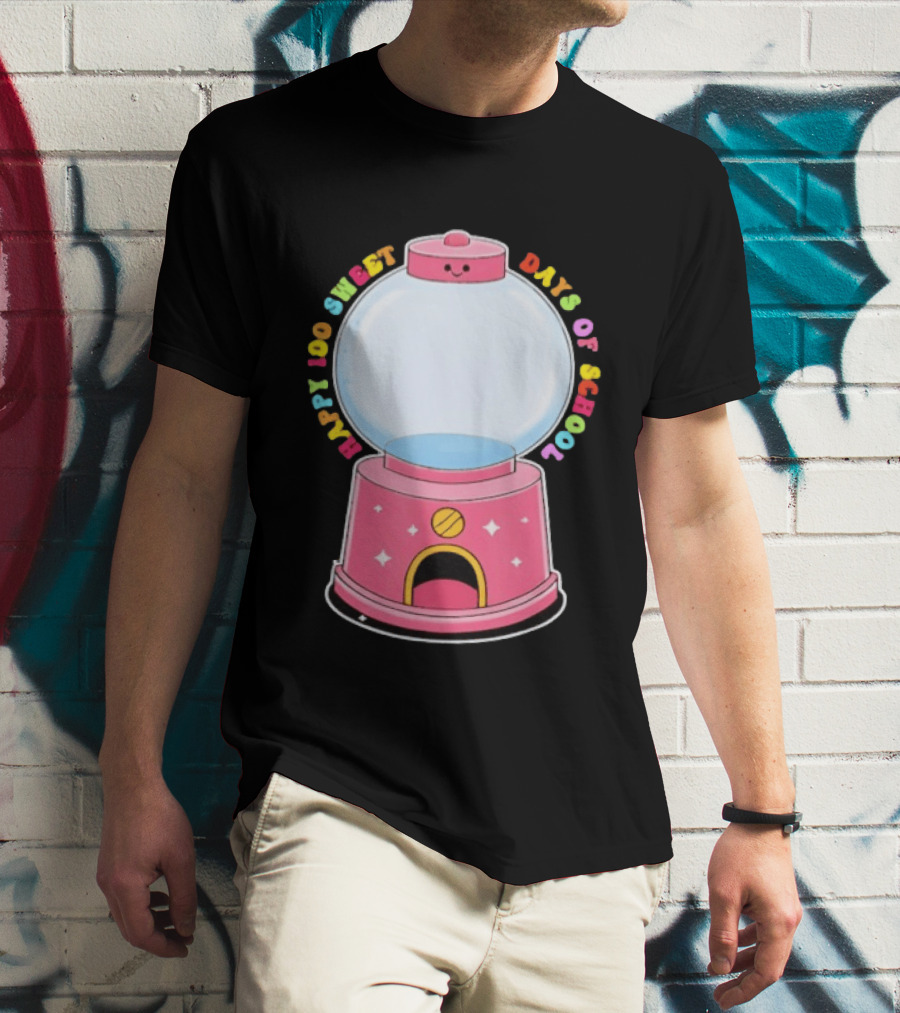 Happy 100 Sweet Days Of School Gumball Machine T-Shirt