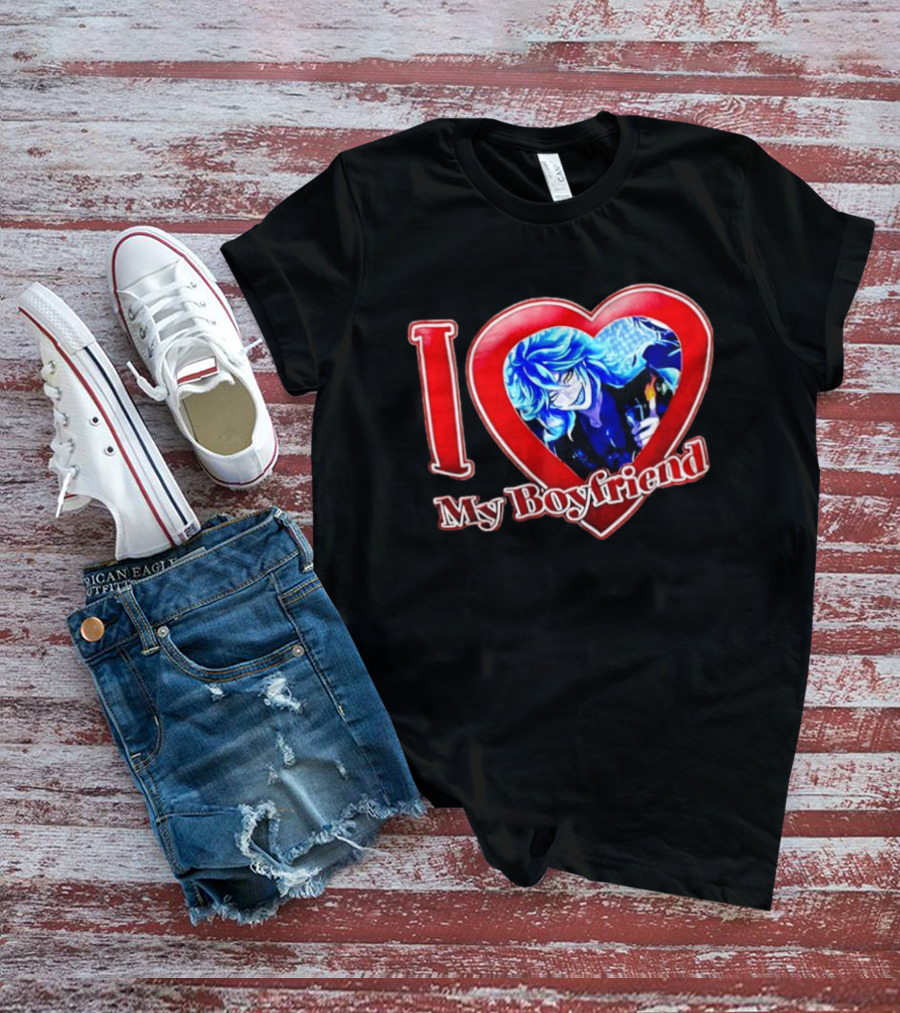 I Love My Boyfriend Anime Character In Heart T-Shirt