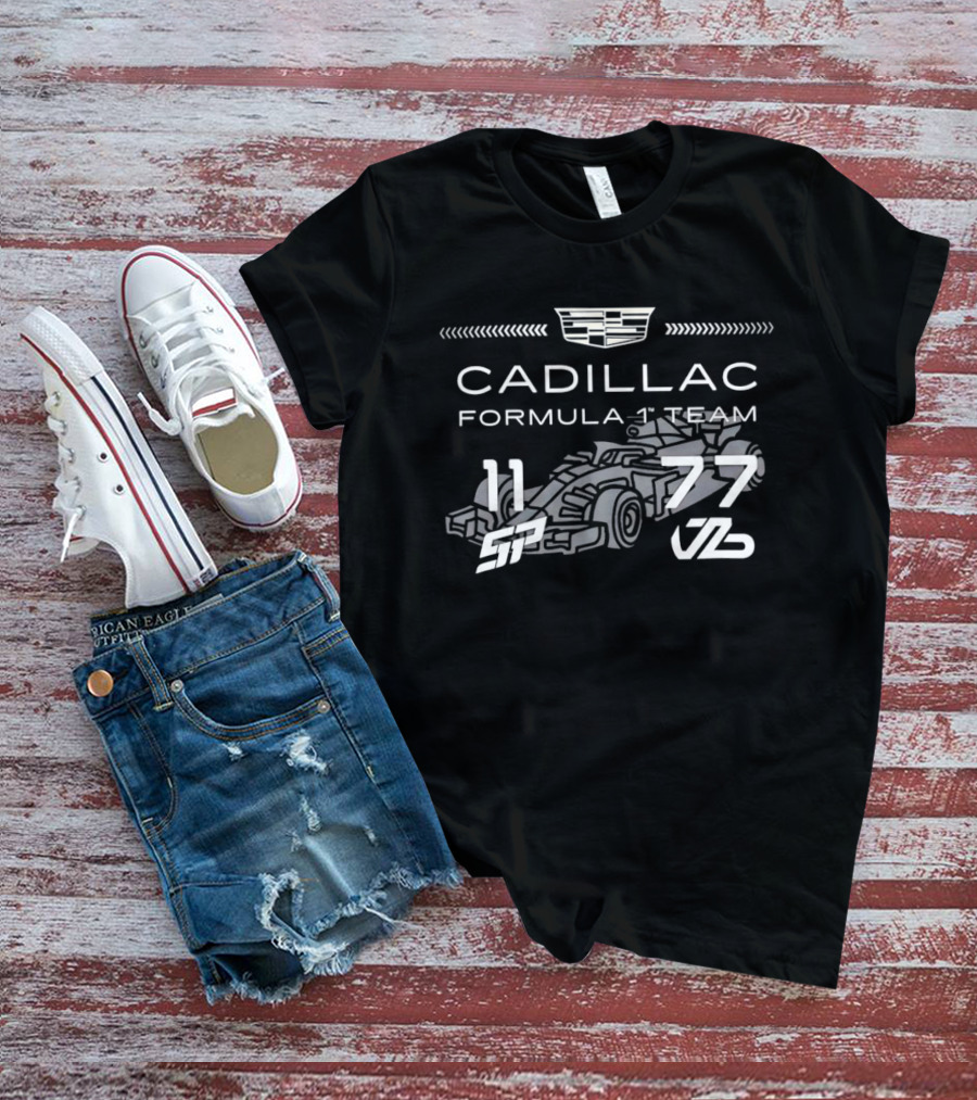 Cadillac Formula 1 Team Racing Car Numbers 11 77 T-Shirt