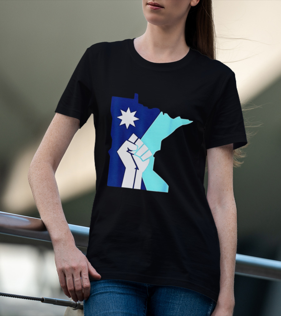 Protest Fists Resist Minnesota Map Star T-Shirt