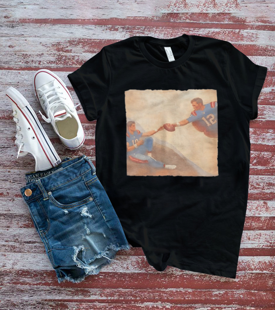 The Creation Of Tom Brady Passing Football To Drake Maye T-Shirt