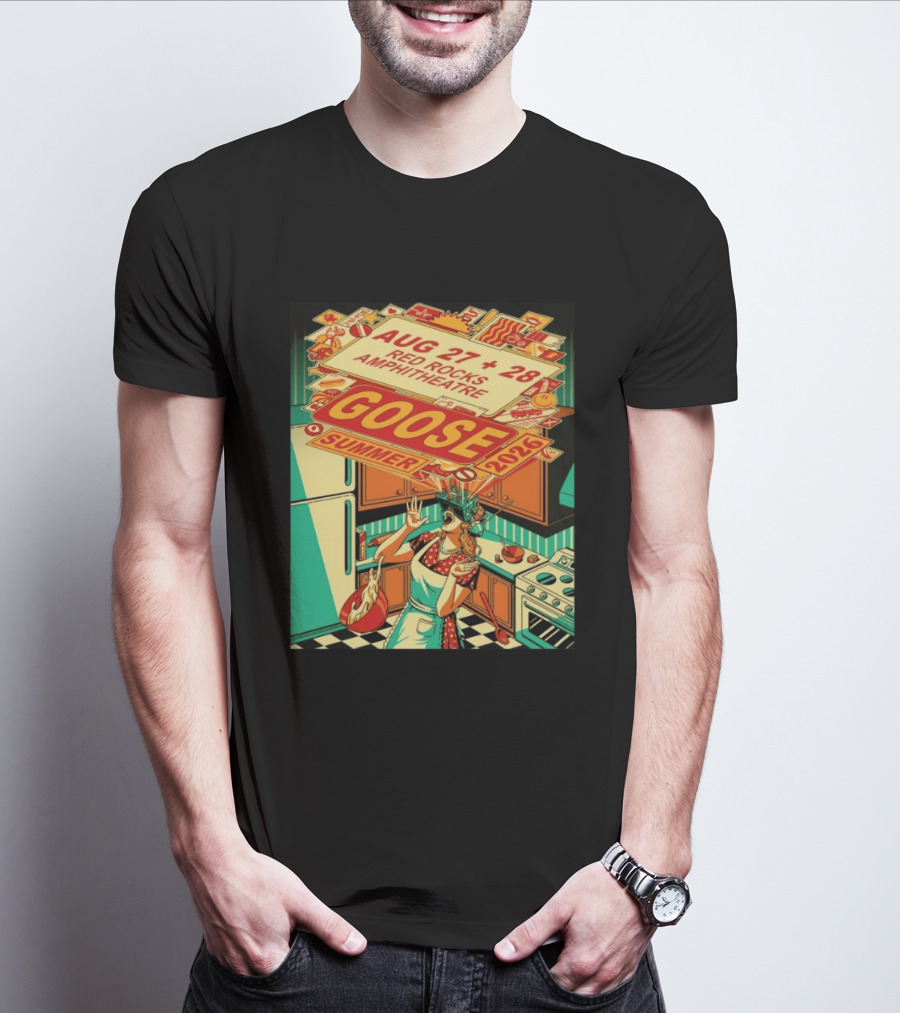 Goose Summer 2026 Aug 27 28 Red Rocks Amphitheatre Morrison CO T-Shirt